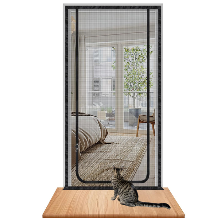 Katzennetz für Balkon, Katzengitter Tür mit Reissverschluss Katzen aus Laufen, Türgitter Katze, Haus