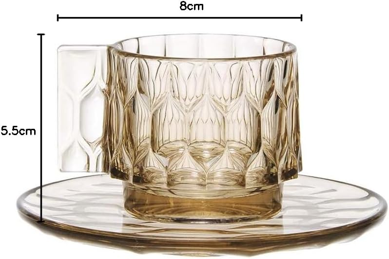 Kartell Jellies Family Tasse und Unterteller, Thermoplastisches Technopolymer, Grün, 12 x 10 cm Kaff