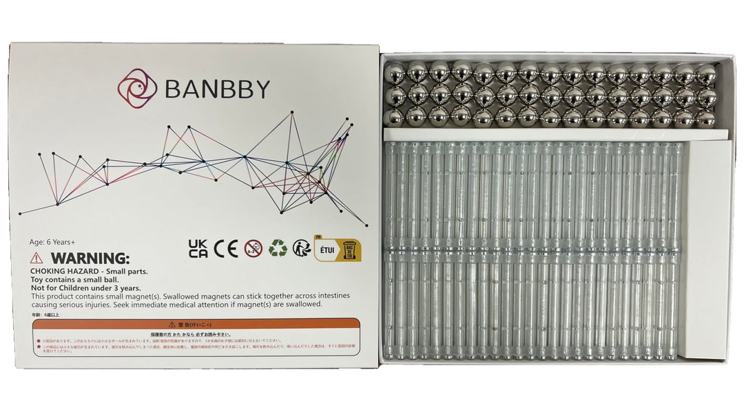 145 Stück Magnetspielzeug, 58mm Baustäbe Set für Kinder, Magnetspiel, Silber Silver, Silver