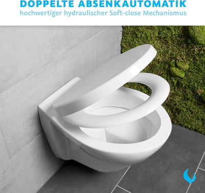 Bullseat® 2.1 WC Sitz weiss O-Form • Absenkautomatik/Softclose • abnehmbar • easyclean • Toilettende