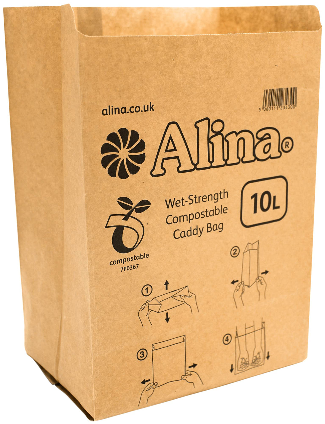 Alina kompostierbarer Papier-Caddy-Müllbeutel/Lebensmittelabfall-Müllbeutel/biologisch abbaubarer 10