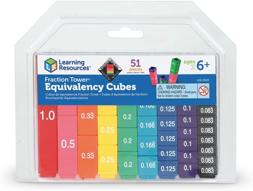 Learning Resources Bruchwürfel-Türme – Äquivalente, bruchrechnen material, einmaleins spiel, multipl