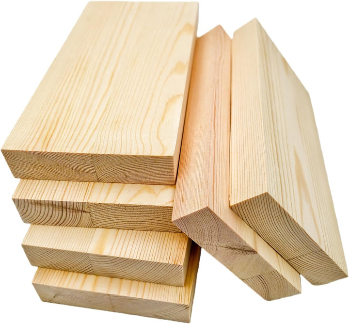 6 rechteckige Holzbretter, unlackierte Holzblöcke, 20 x 10 x 2,5 cm, blanko Holz-Bastelblöcke zum Sc