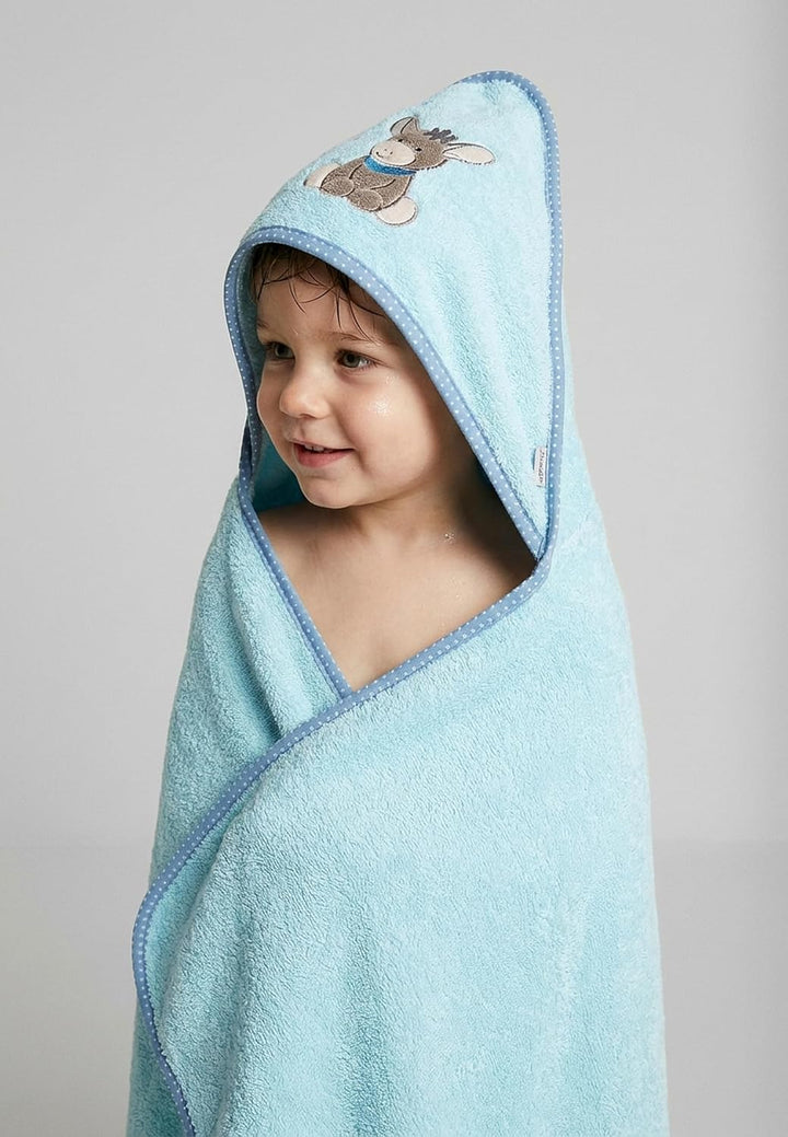 Sterntaler Baby Handtuch Kapuze - Kapuzenhandtuch EMMI - Badeponcho- 100% Baumwolle, schnell trockne