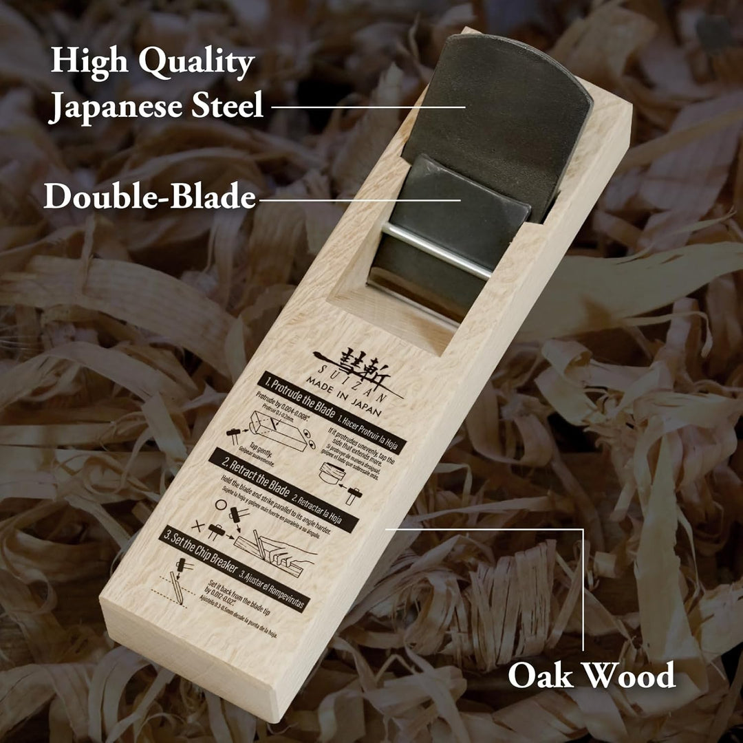 SUIZAN Japanisch Handhobel Kanna 50mm Hand Plane Holzhobel Blockhobel für Holzwerkzeuge, 50mm