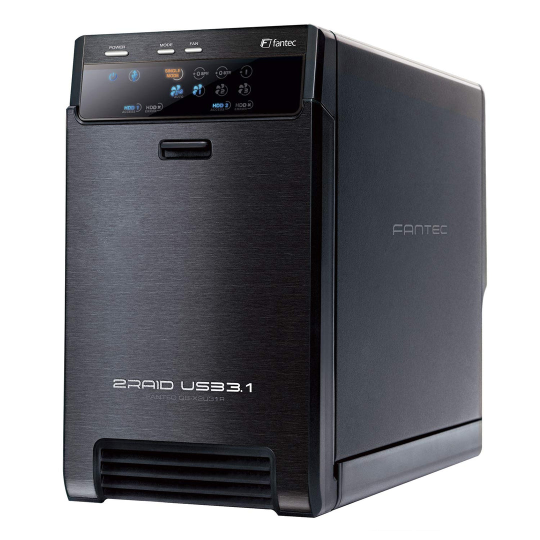 FANTEC QB-X2U31R USB3.2 Gen2 RAID Festplattengehäuse für 2x SATA 3,5/2,5 Zoll HDDs oder SSDs, Transf