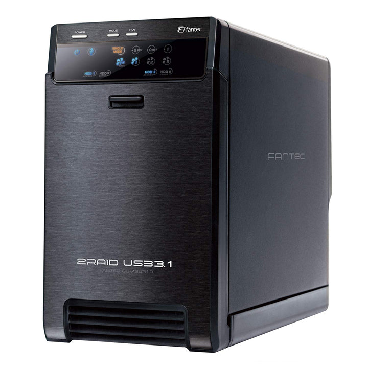 FANTEC QB-X2U31R USB3.2 Gen2 RAID Festplattengehäuse für 2x SATA 3,5/2,5 Zoll HDDs oder SSDs, Transf