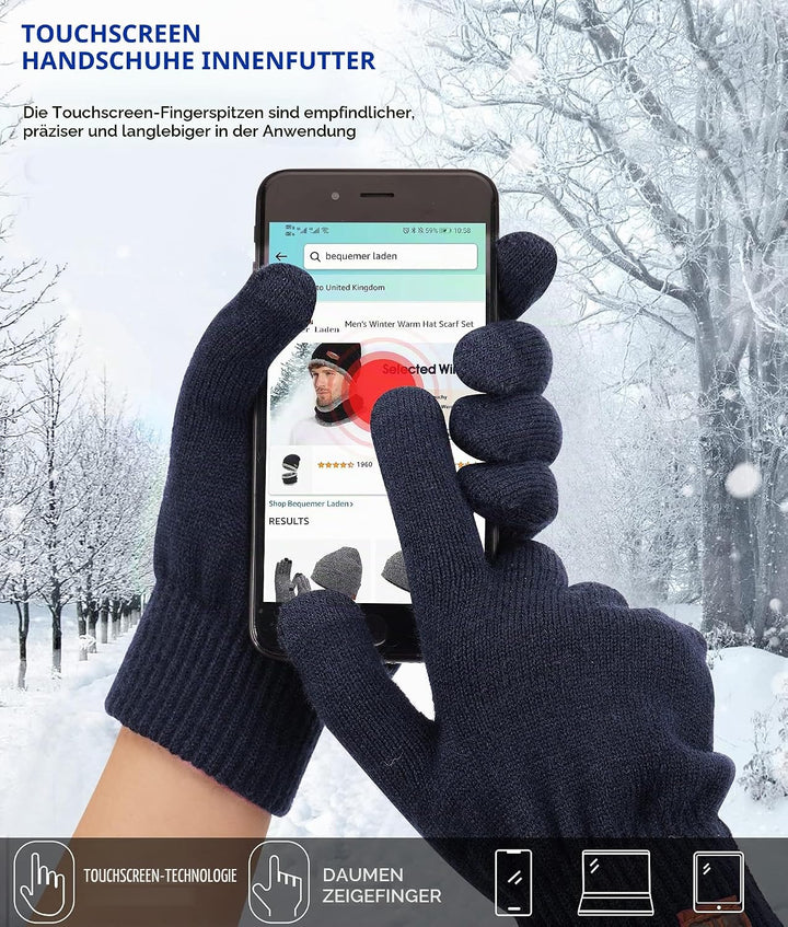 Bequemer Laden Damen Winter Warm Touchscreen Handschuhe Thermo Winterhandschuhe Kaschmir Strickhands