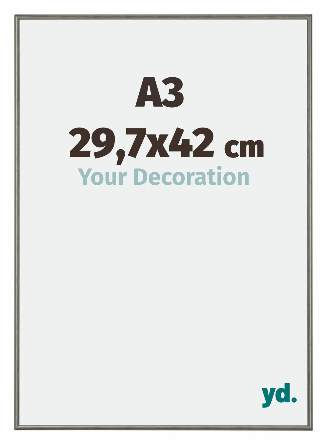 yd. Your Decoration - Bilderrahmen DIN A3 29,7x42 cm - Bilderrahmen aus Aluminium mit Acrylglas - An
