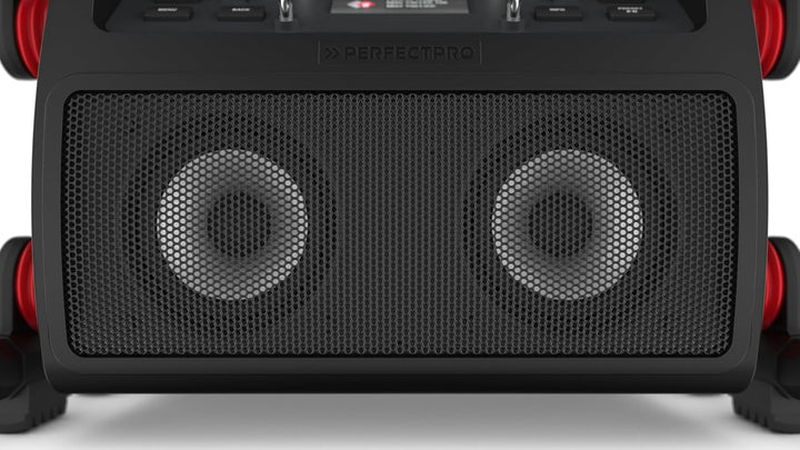 PerfectPro Baustellenradio ROCKPRO, DAB+ und UKW-Empfang, Bluetooth, Inklusive Ladegerät und Lithium