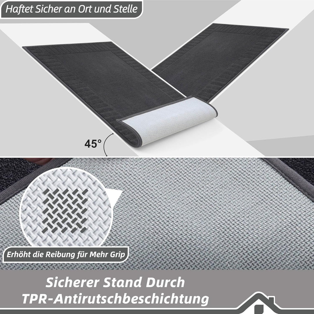 BEQHAUSE Fussmatte Innen, Schmutzfangmatte Waschbar 80 * 120 cm, Fussabtreter Innen Maschinenwaschba