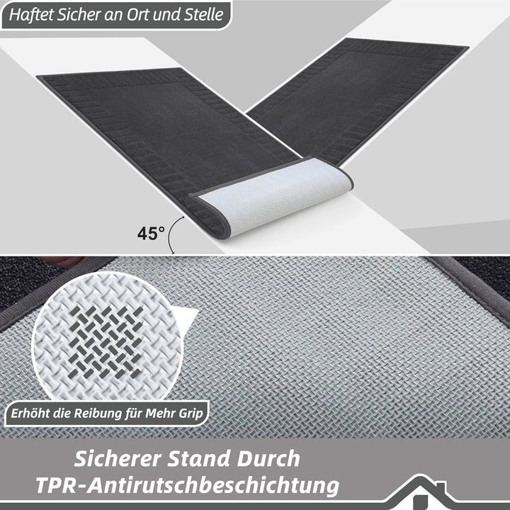 BEQHAUSE Fussmatte Innen, Schmutzfangmatte Waschbar 80 * 120 cm, Fussabtreter Innen Maschinenwaschba