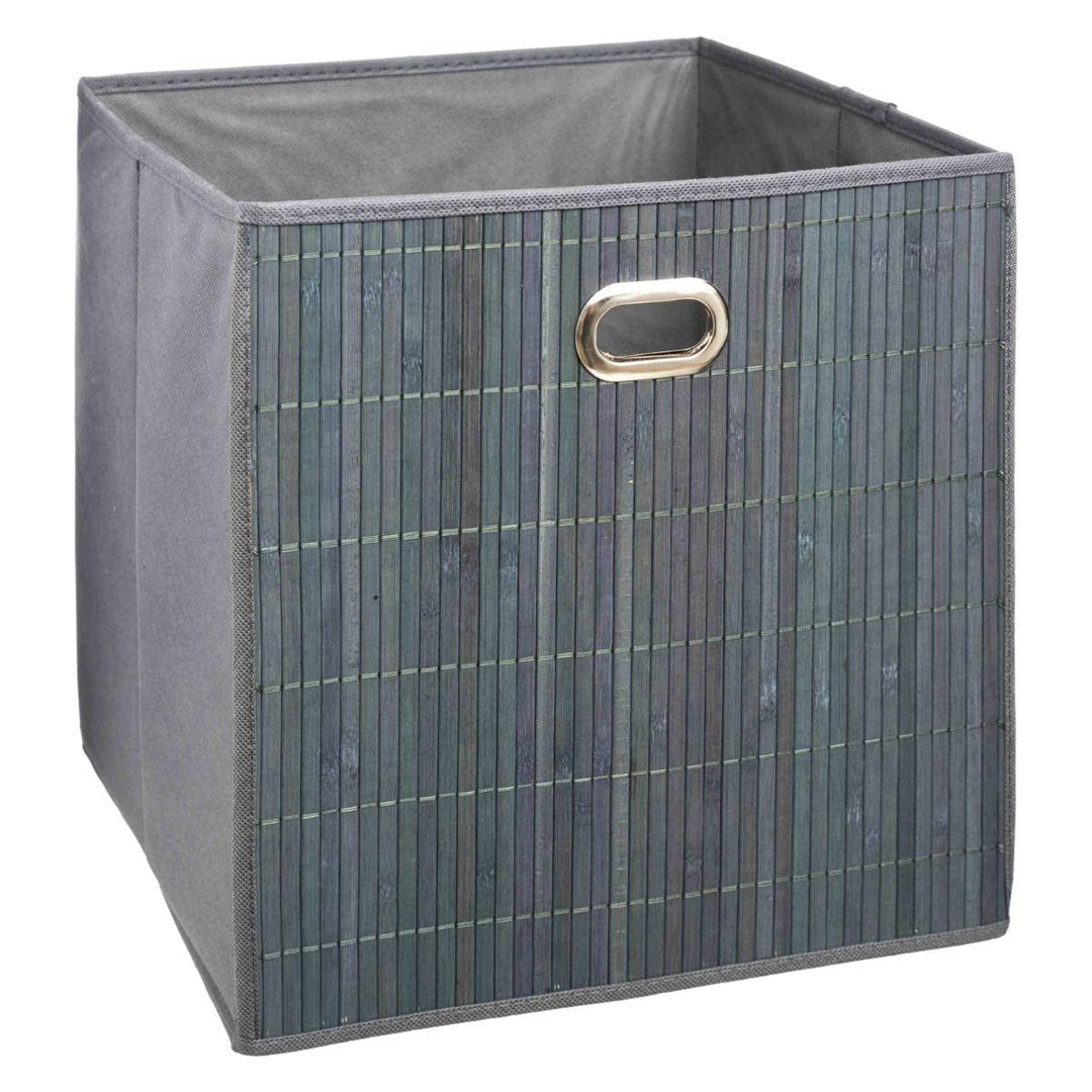Grauer Bambus-Aufbewahrungskorb L 31x31x31 cm Grau, 31x31x31 cm Grau