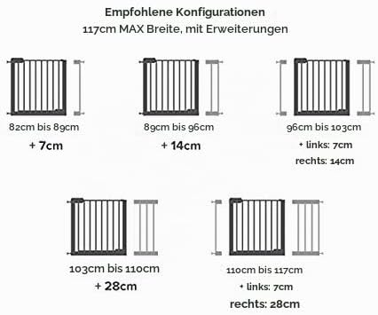 Munchkin Lindam 7 cm Pressure Fit Universal-Treppengitterverlängerung (weiss), kompatibel mit Sure S