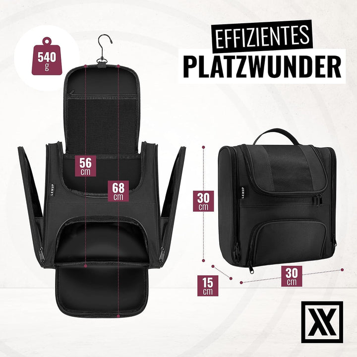 LEXXUP Kosmetiktasche XXL Kulturbeutel zum Aufhängen [11L Stauraum] 1 STK Kulturtasche Damen Kulturb
