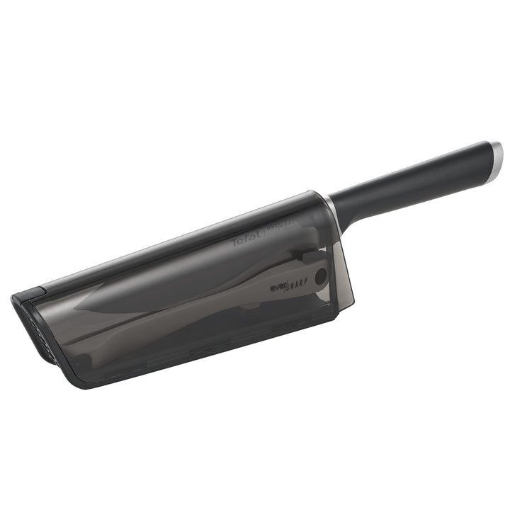 Tefal Ever Sharp Kochmesser, 16,5 cm, integrierter Messerschärfer in der Hülle, Scheibe, schneidet u
