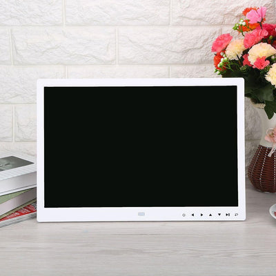Digitaler Bilderrahmen, 15 Zoll 1280X800 LED-Bildschirm Touch Butto Digitaler Fotorahmen Wecker Musi