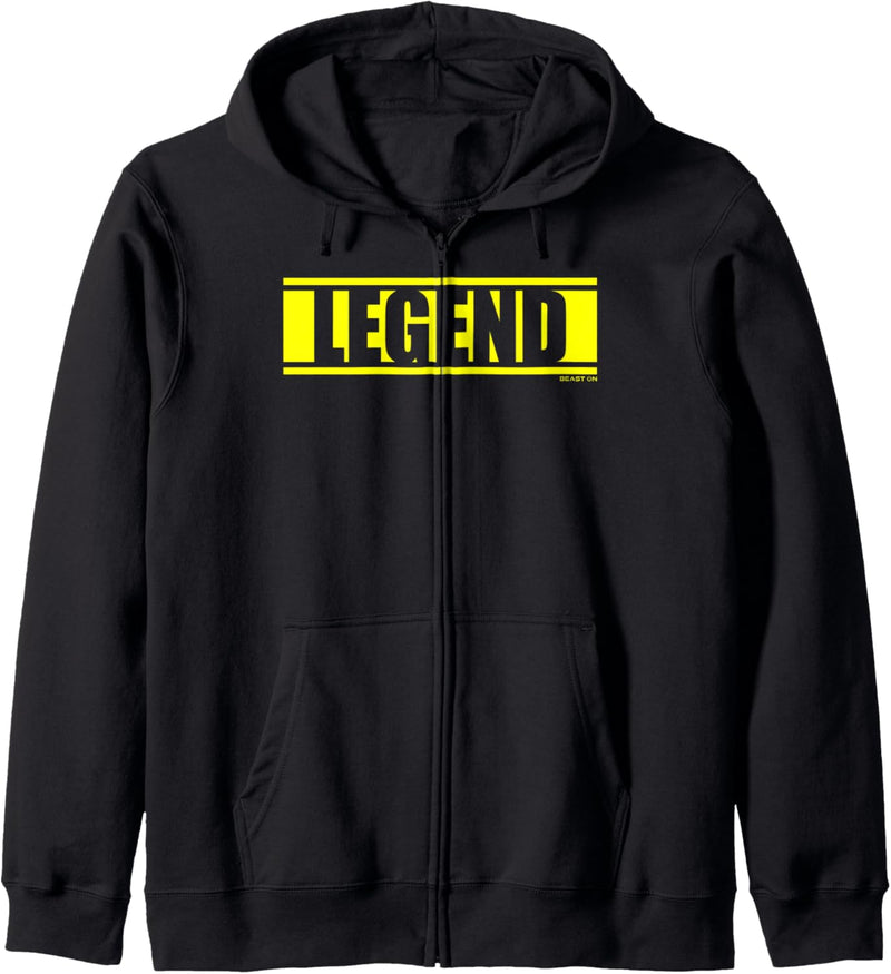 Legend Gelb Gym Fitness Workout gelbe Schrift Druck Motiv Kapuzenjacke