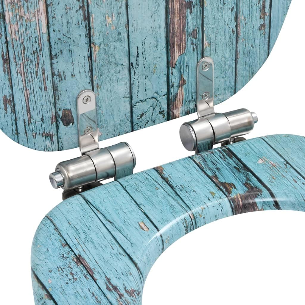vidaXL Toilettensitz mit Soft Close Deckel Absenkautomatik Altholz-Design WC Sitz Brille Toilettende