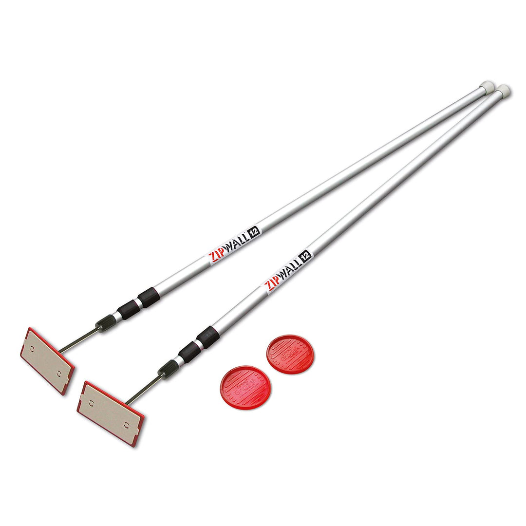 ZipWall SLP2 Spring Loaded 12-Feet Pole with Accessories, Aluminum, 2-Pack by ZipWall 3,6 m lange St