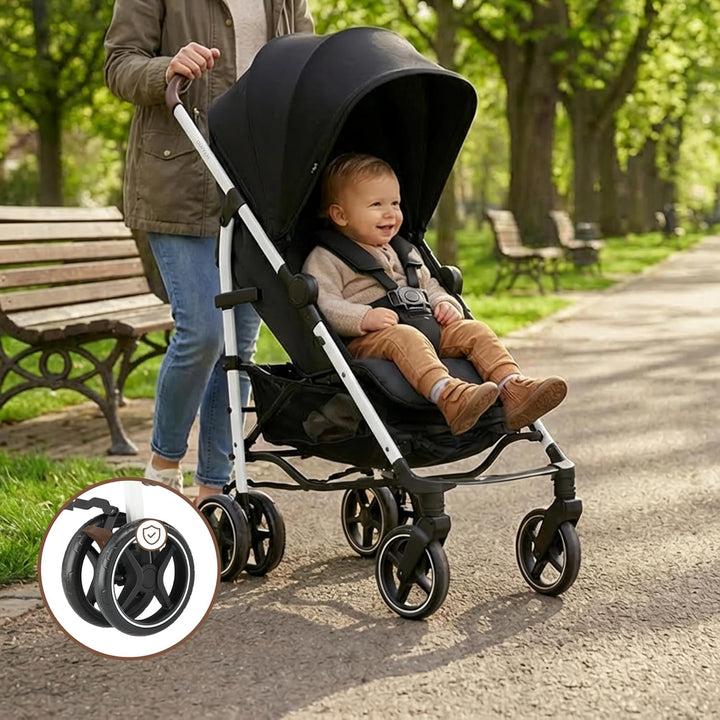 Deryan Bobbie Kinderwagen, Liegebuggy, Sportwagen, Leicht - 8,5kg, Drehbare Vorderräder, Verstellbar