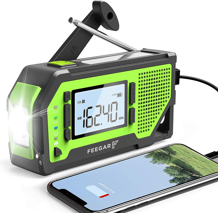 Notfall Solar Radio Feegar OZE Pro Handkurbel-Radio tragbar AM/FM Wetter Notfallradio grosses LCD-Di