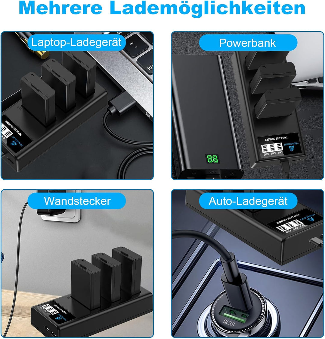 Homesuit LP-E10 Akku 1600 mAh und lp-e10 Ladegerät für Canon EOS 1100D, EOS 1200D, EOS 1300D, EOS 20