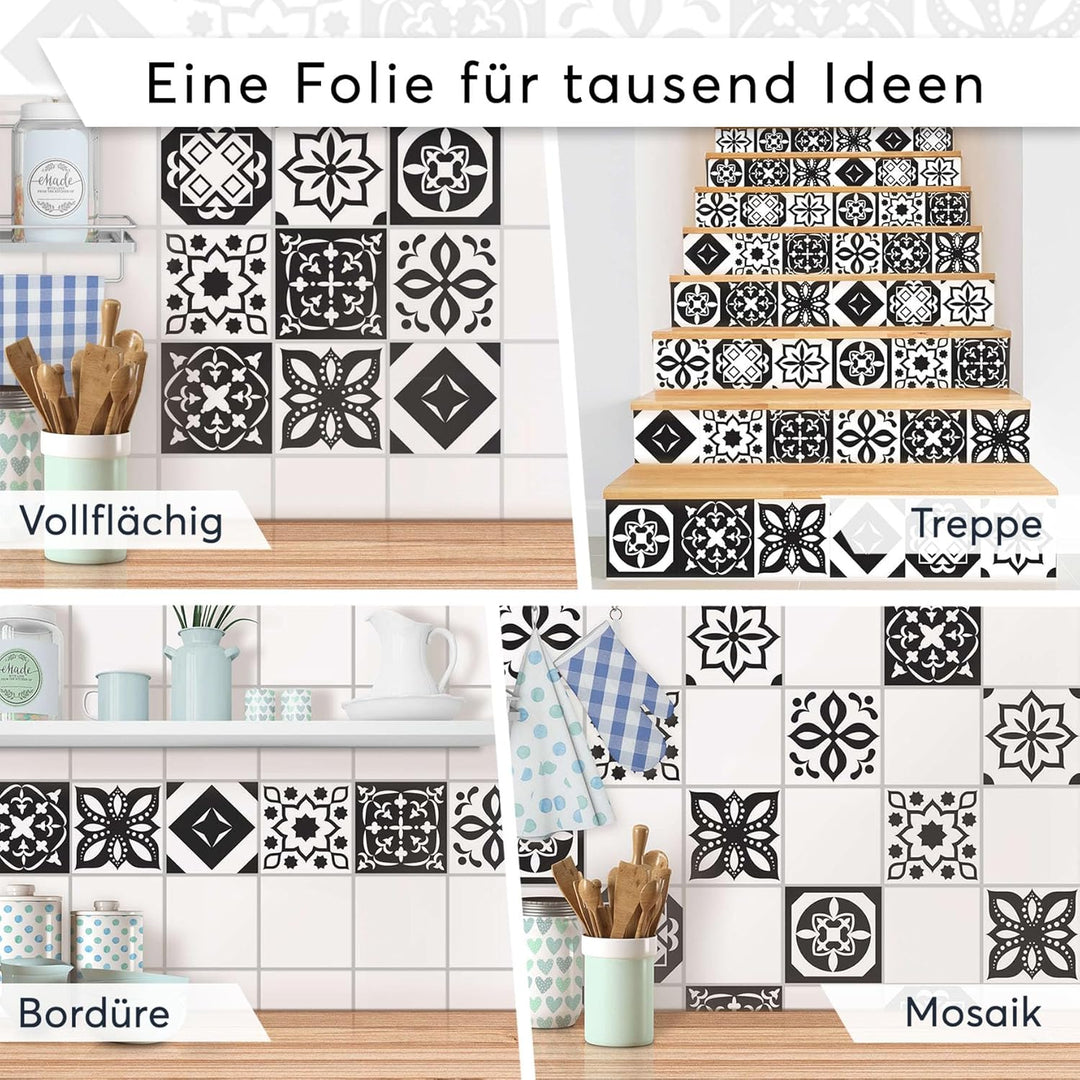 30 Stück Klebefliesen Folie 20x20 cm für Bad und Küche - Fliesenfolie, Fliesenfaufkleber - Stickerfl