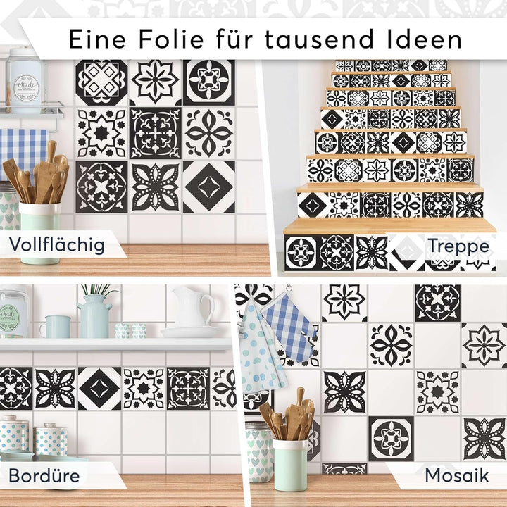 30 Stück Klebefliesen Folie 20x20 cm für Bad und Küche - Fliesenfolie, Fliesenfaufkleber - Stickerfl