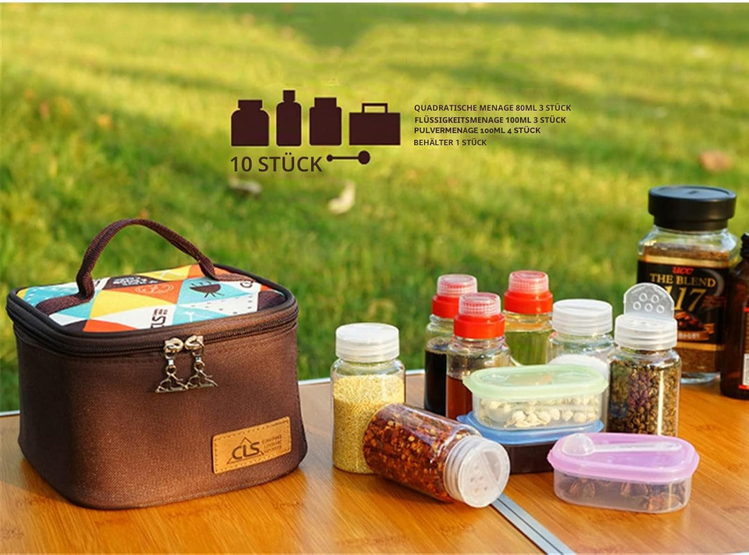 Outdoor Seasoning Gewürzbehälter Portable kleiner Salzstreuer BBQ Gewürzflasche Set Transparent Gewü