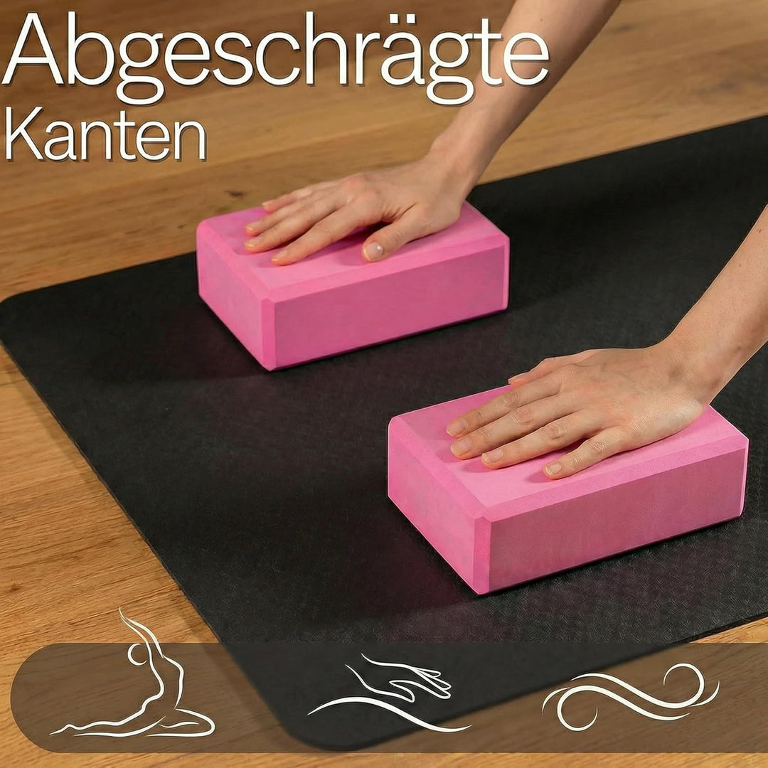 Yogablock aus EVA Schaum – Rutschfester Yoga Block 23 x 15 x 7,5 cm – Stabiler Pilates Block für Yog