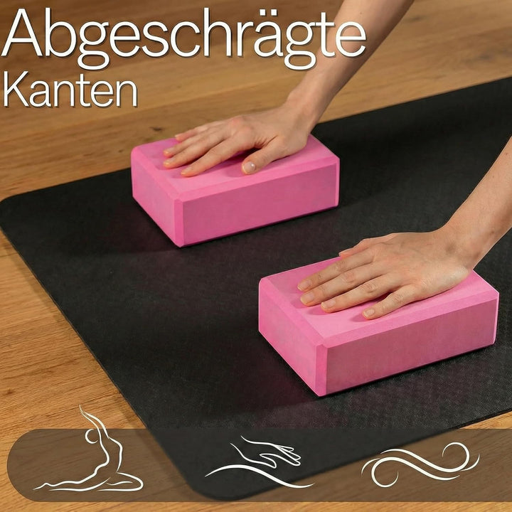 Yogablock aus EVA Schaum – Rutschfester Yoga Block 23 x 15 x 7,5 cm – Stabiler Pilates Block für Yog