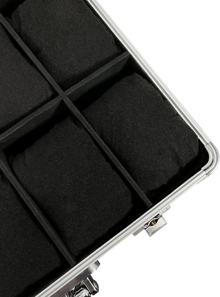 MR Maestro Relojero - Robuste Aluminium Uhrenbox | Platz für 12 Uhren und Schmuck | Ideal für Herren