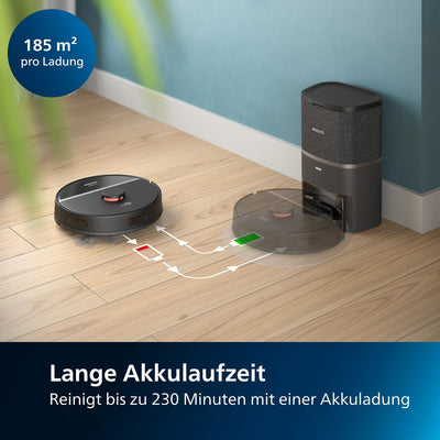 Philips Homerun Serie 3000 Saugroboter mit Wischfunktion, ultrastarke Saugleistung 4.000 Pa, Laserna