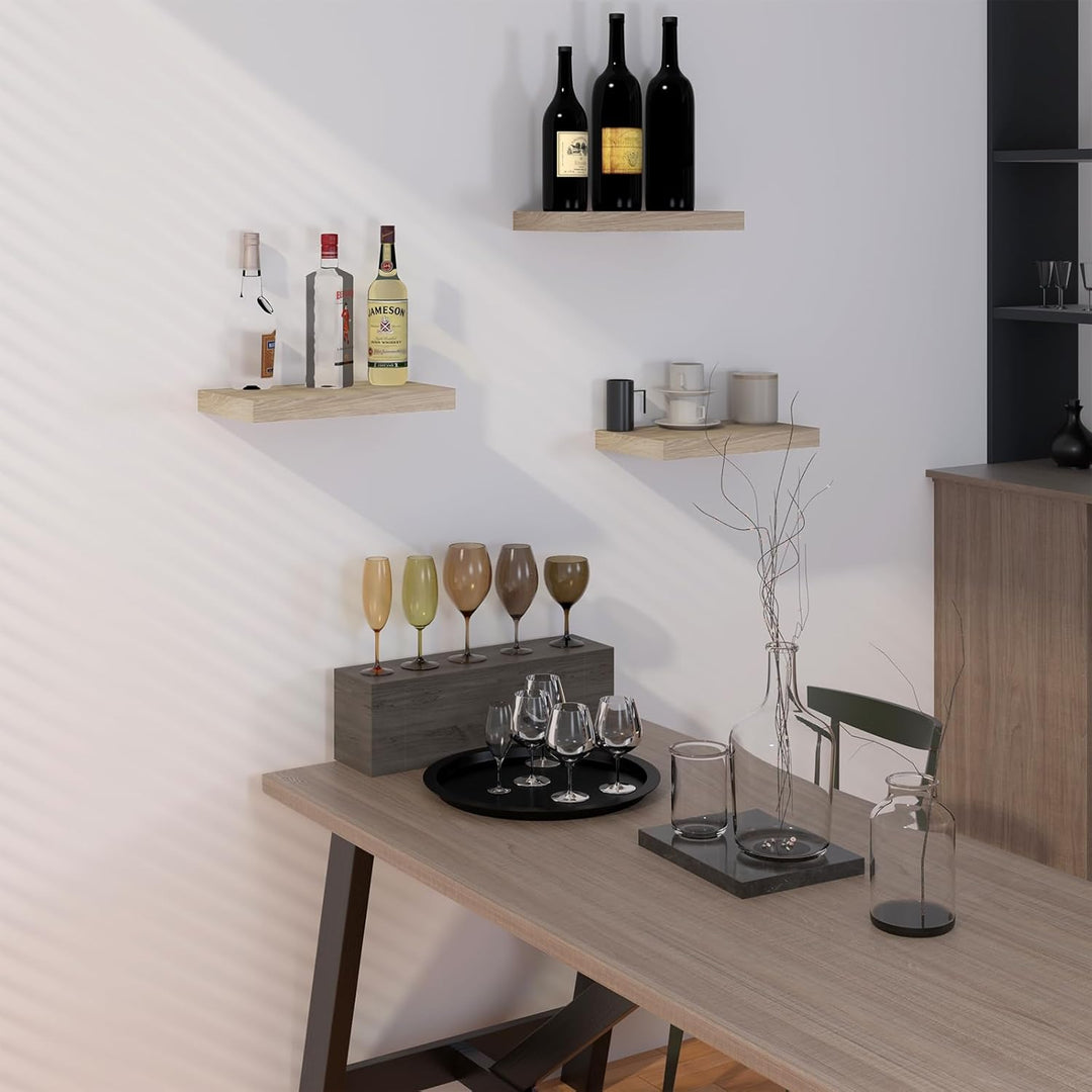 EUGAD Wandregal, Regal Wand 4er Set, Wandboard für Wohnzimmer, Küche, Badezimmer, Bücher/DVD/CD/Bild