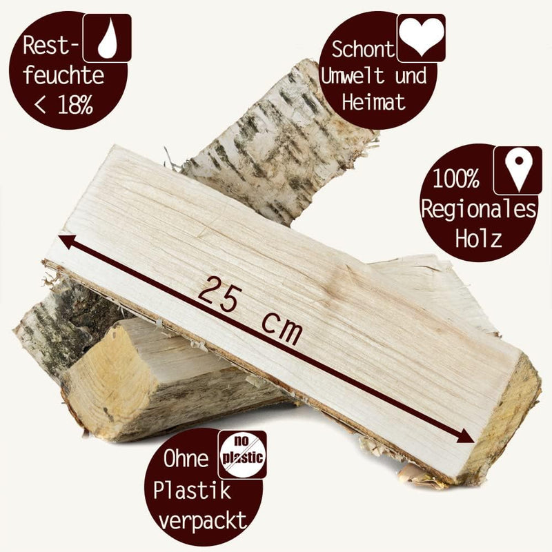 Brennholz Kaminholz Birkenholz Holz 15 kg Birke Für Ofen und Kamin Kaminofen Feuerschale Grill Feuer