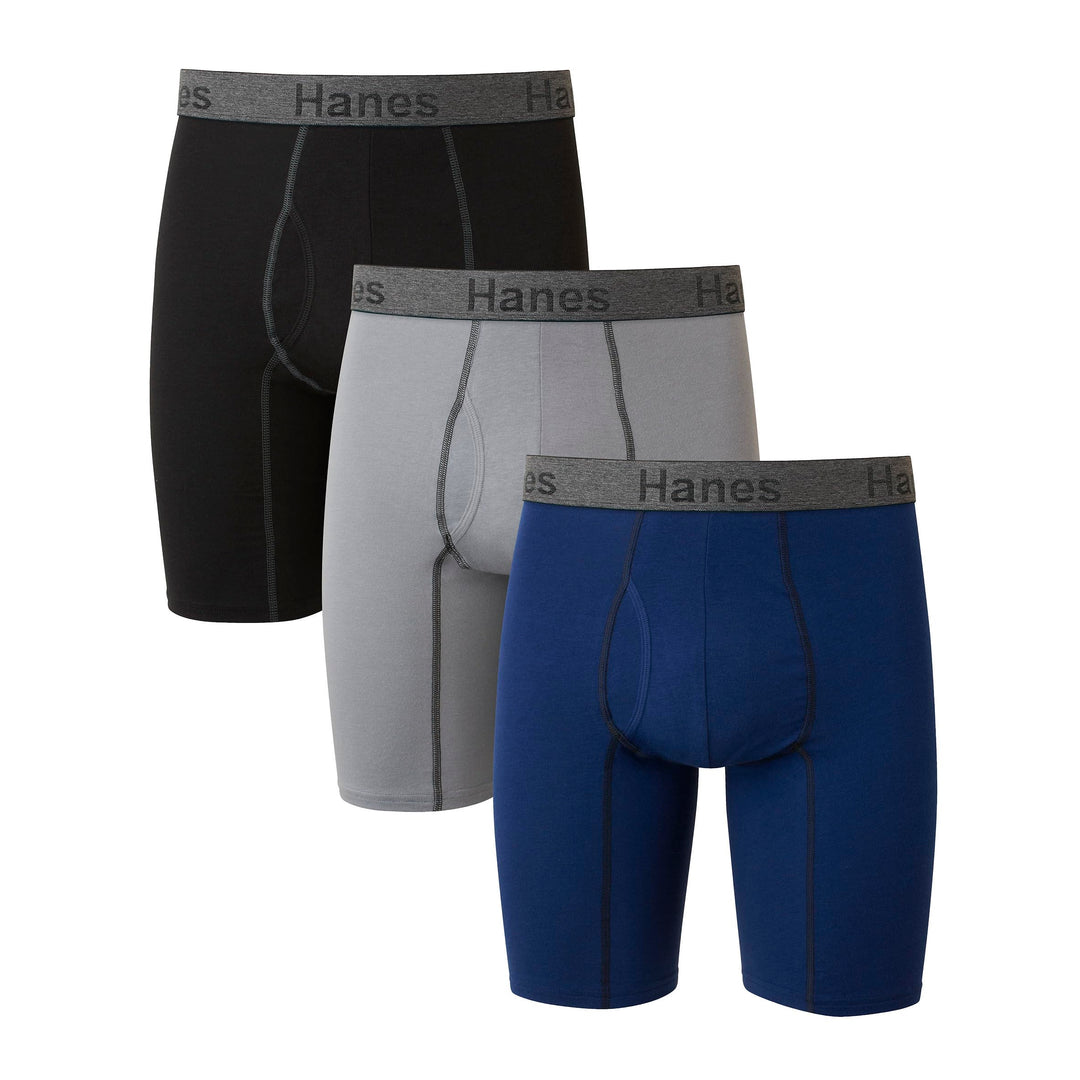 Hanes Herren Retroshorts (3er Pack) L Lange Beine, Sortiert, 3 Stück, L Lange Beine, Sortiert, 3 Stü