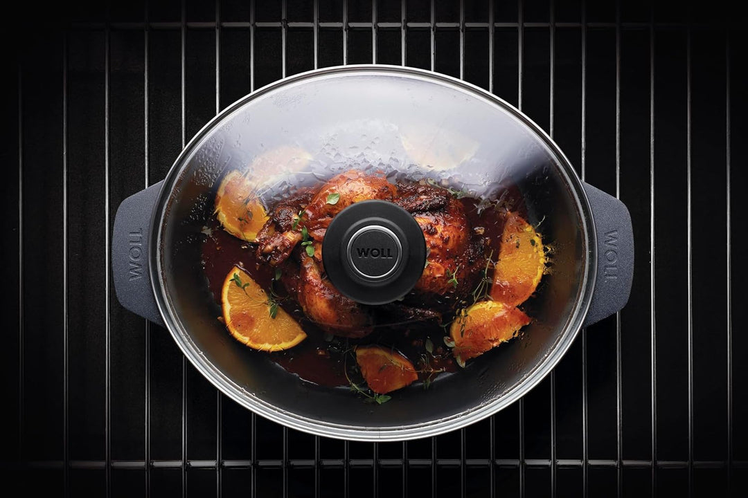 Woll Diamond Lite Gussbräter mit Glasdeckel in Box - Induktiv -, 31 x 26 cm, 11 cm hoch, 6 Liter - G