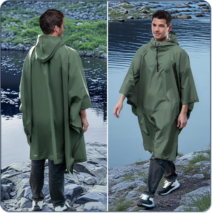Regenponcho Wasserdicht Regencape mit Kapuze Multifunktionales Regenmantel Wiederverwendbar Regenkle