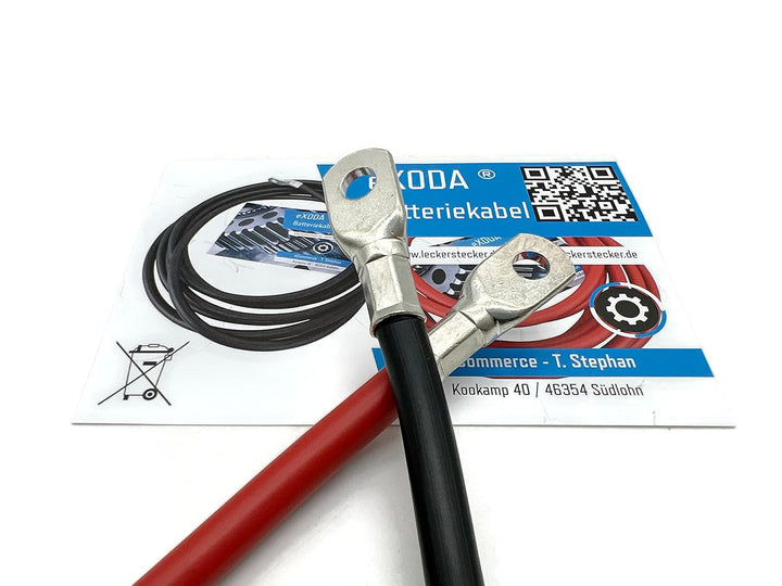 Exoda 50mm² Batteriekabelset 50cm M8 Kabelschuhe rot schwarz bis 8064 Watt 672A 12V flexibel aus 99.