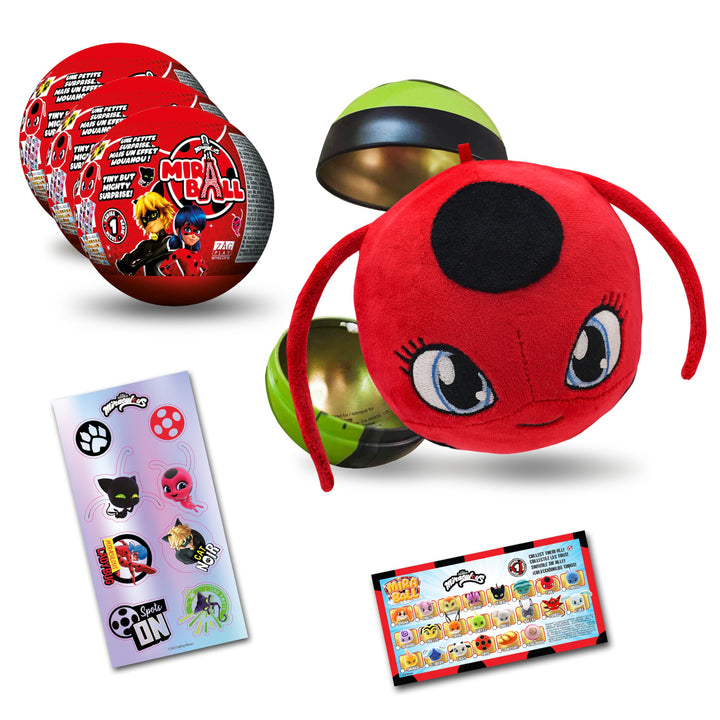 Miraculous Ladybug, Sammelspielzeug Kapsel 4-1, 3er-Set, Miraball Überraschung: Ausdehnbares Kwami-P
