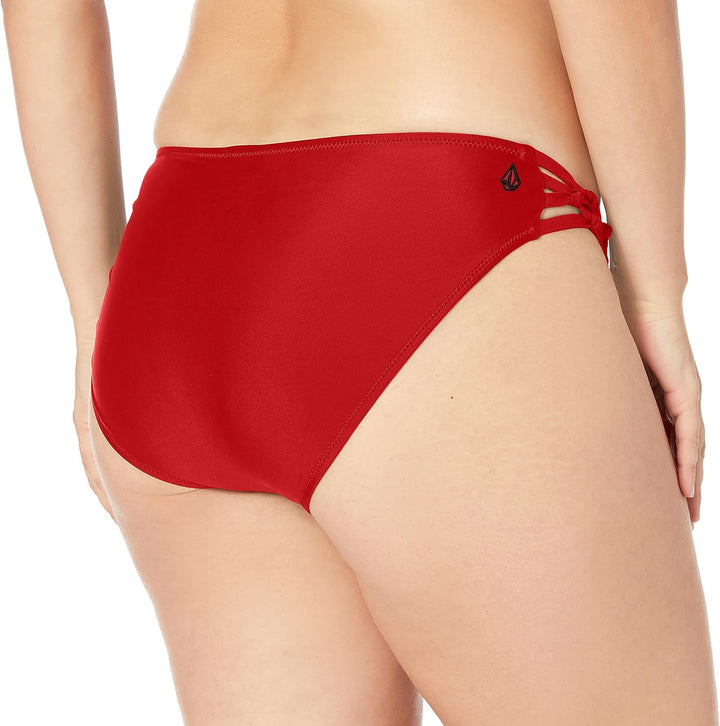 Volcom Simply Solid Damen Bikinihose (Regular & Plus Size), Echtes Rot, 20 Große Größ