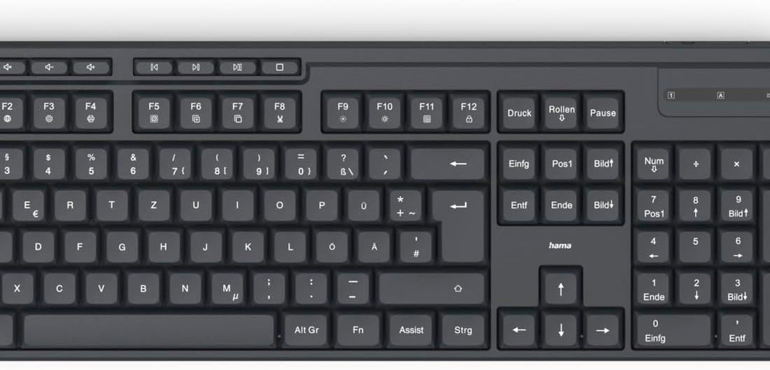 Hama Tastatur Maus Set kabellos (Funktastatur mit Maus, mit Batterie, ergonomisches Tippgefühl, leis