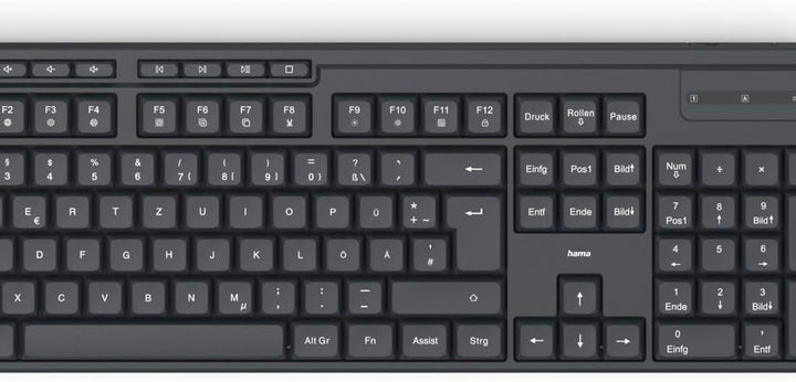 Hama Tastatur Maus Set kabellos (Funktastatur mit Maus, mit Batterie, ergonomisches Tippgefühl, leis