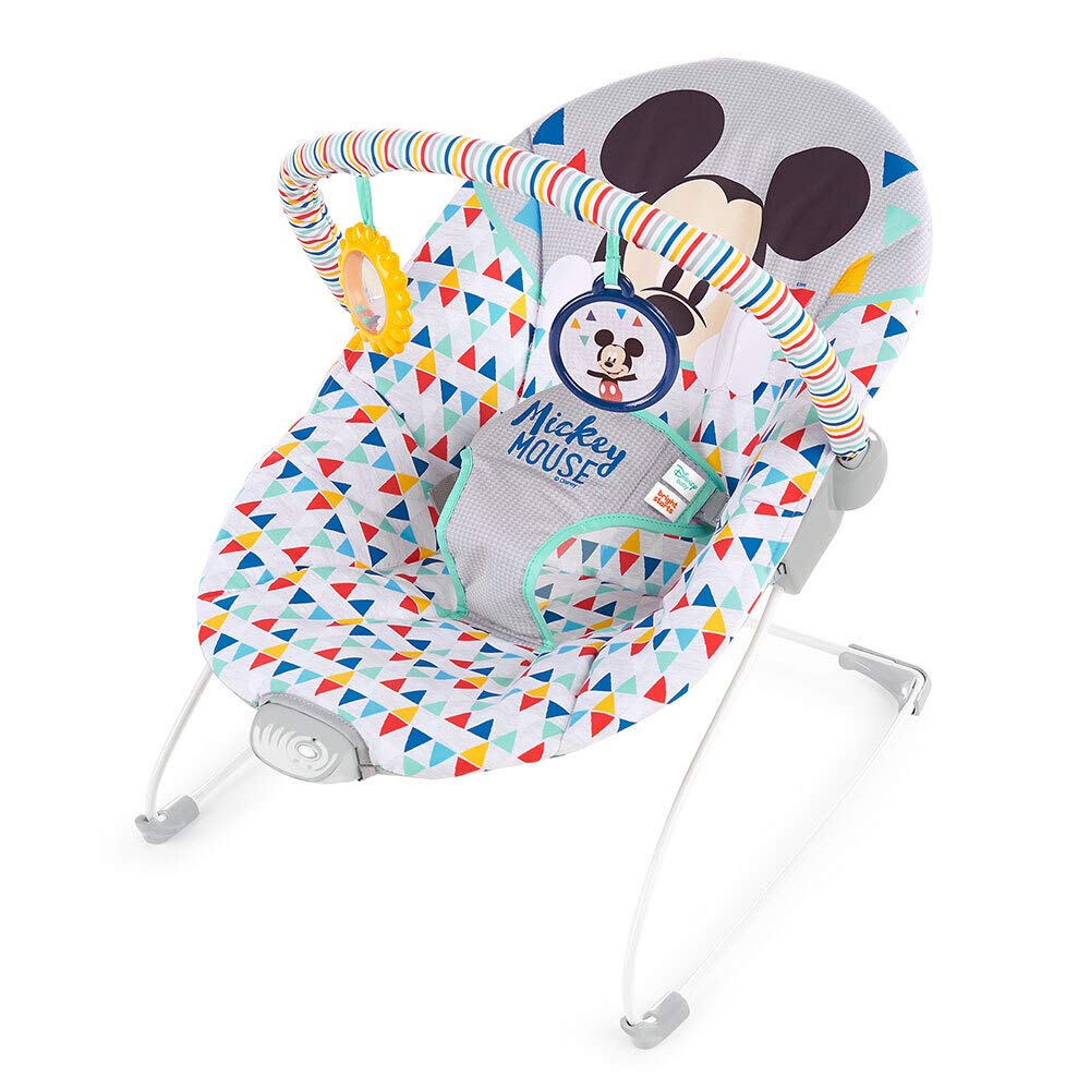 Bright Starts - Disney Baby, Mickey Mouse Happy Triangles, Babywippe mit Beruhigenden Vibrationen, 2