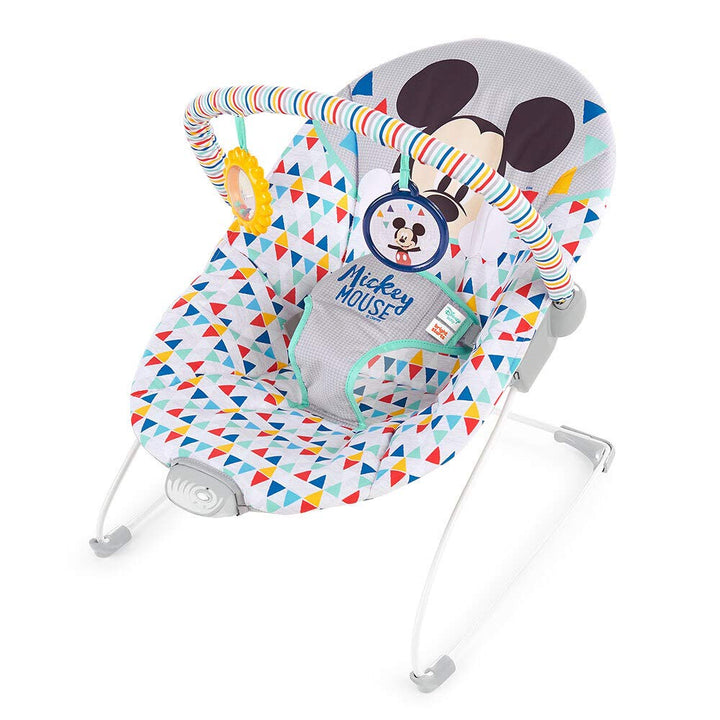 Bright Starts - Disney Baby, Mickey Mouse Happy Triangles, Babywippe mit Beruhigenden Vibrationen, 2