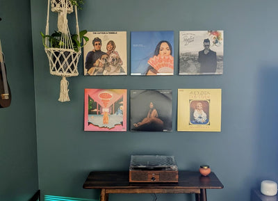 HIIMIEI Vinyl Wandhalterung 6 er für Platten und Fotos, 30,5 x 4,3 x 4,5 cm Schallplatten Wandhalter