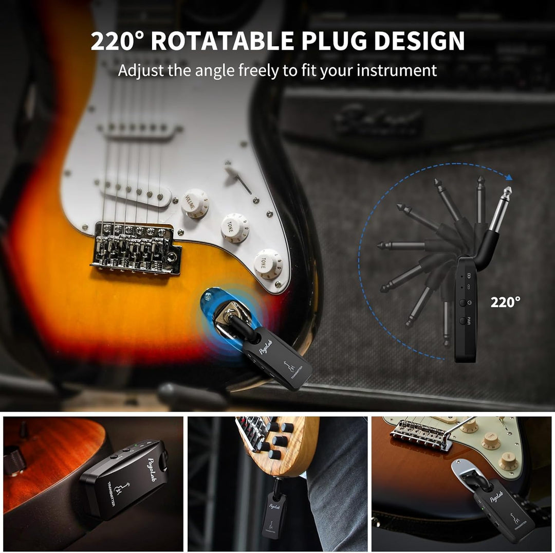 POGOLAB 5,8G Drahtlos Gitarrensystem Gitarre Sender Empfänger für Bass Gitarre, Kabello E Gitarre Wi