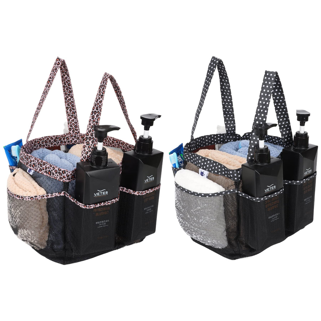 2 Stück Haundry Mesh Dusche Caddy Tote Bag Hängende Tragbare Kulturbeutel College Wohnheim Essential