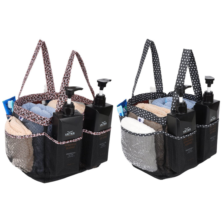 2 Stück Haundry Mesh Dusche Caddy Tote Bag Hängende Tragbare Kulturbeutel College Wohnheim Essential